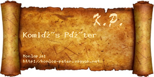 Komlós Péter névjegykártya