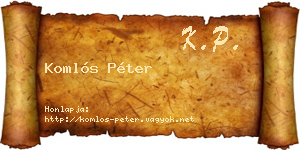 Komlós Péter névjegykártya